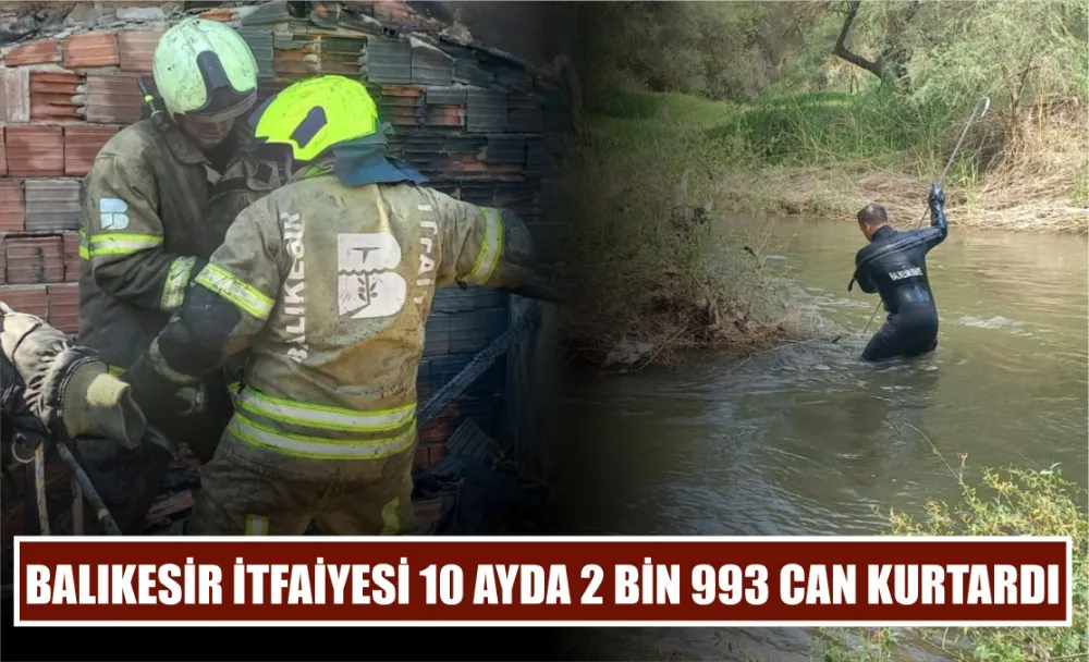 Balıkesir İtfaiyesi 10 Ayda 2 Bin 993 Can Kurtardı 