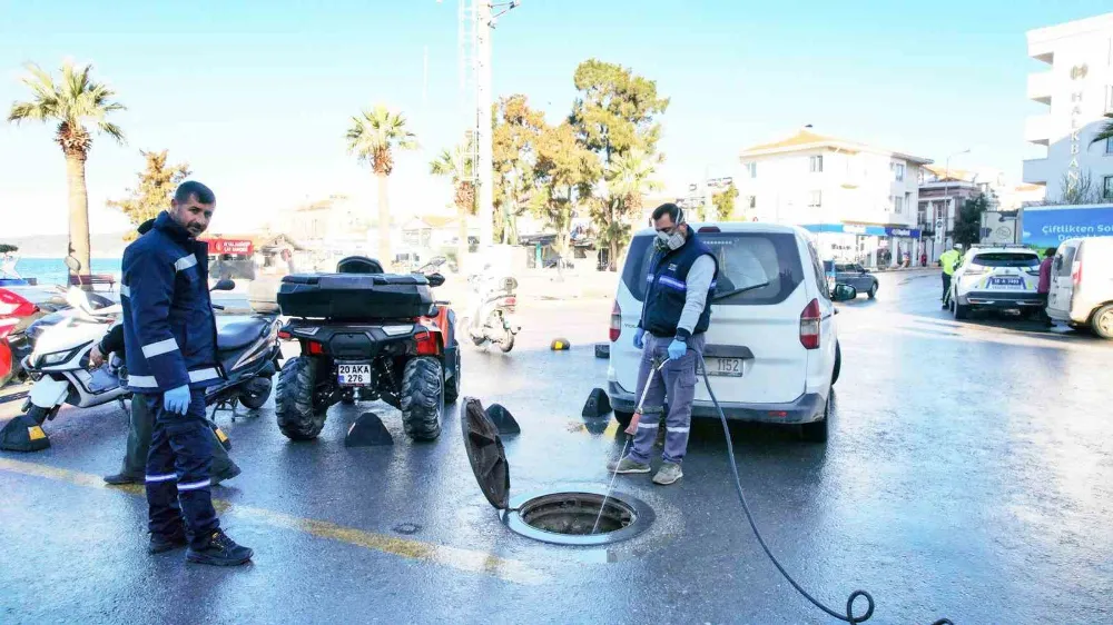 Ayvalık’ta kışlık ilaçlama çalışmaları yapıldı