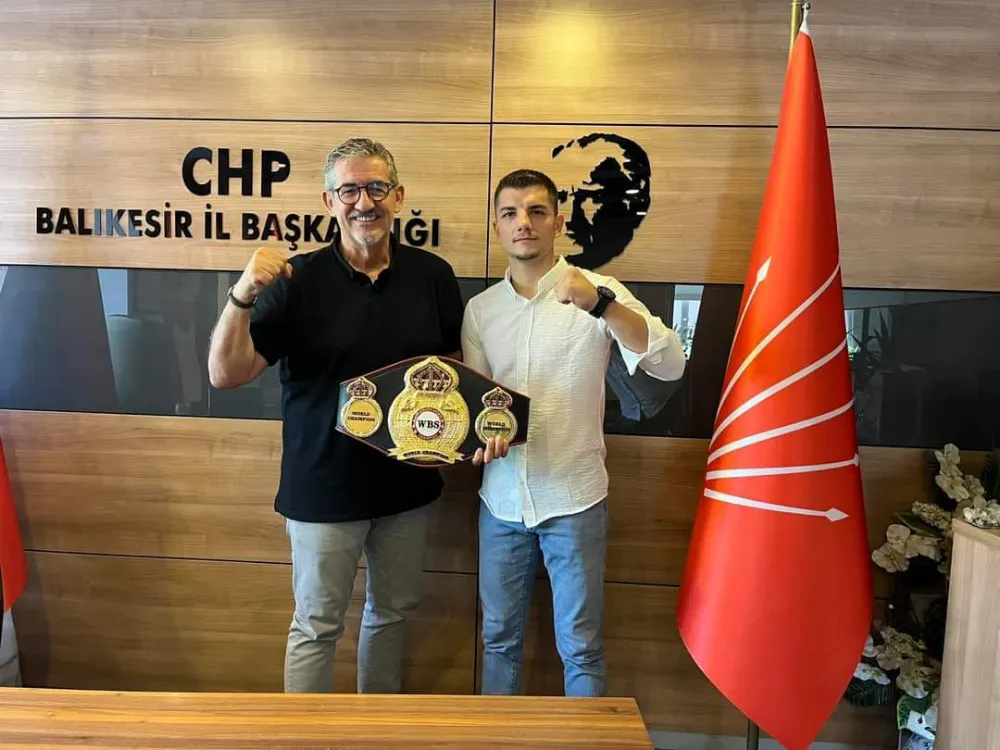 CHP BALIKESİR İL BAŞKANI ERDEN KÖYBAŞI, WBS DÜNYA ŞAMPİYONU ENES REFİK ÇİFTÇİ