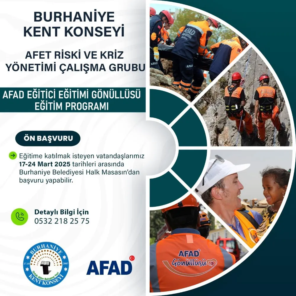 Burhaniye Kent Konseyi’nden AFAD Eğitici Eğitimi Gönüllüsü Programı